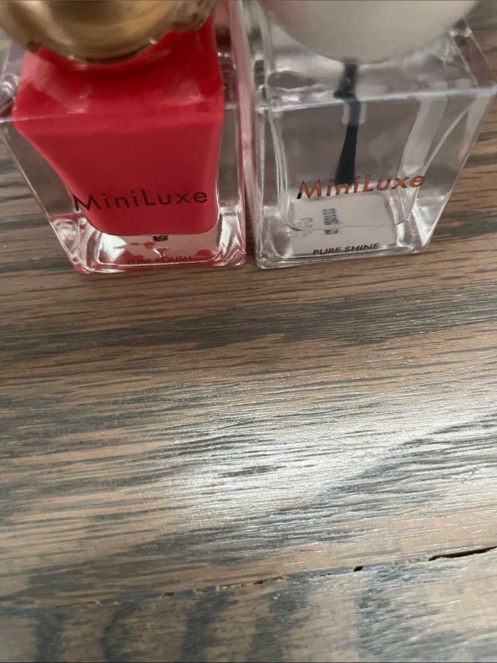 MiniLuxe Nail Polish Duo - Coral Red & Clear Shine